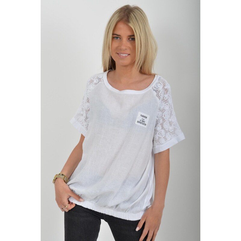 Enjoy Style Bílé lněné tričko ES6814 115731369