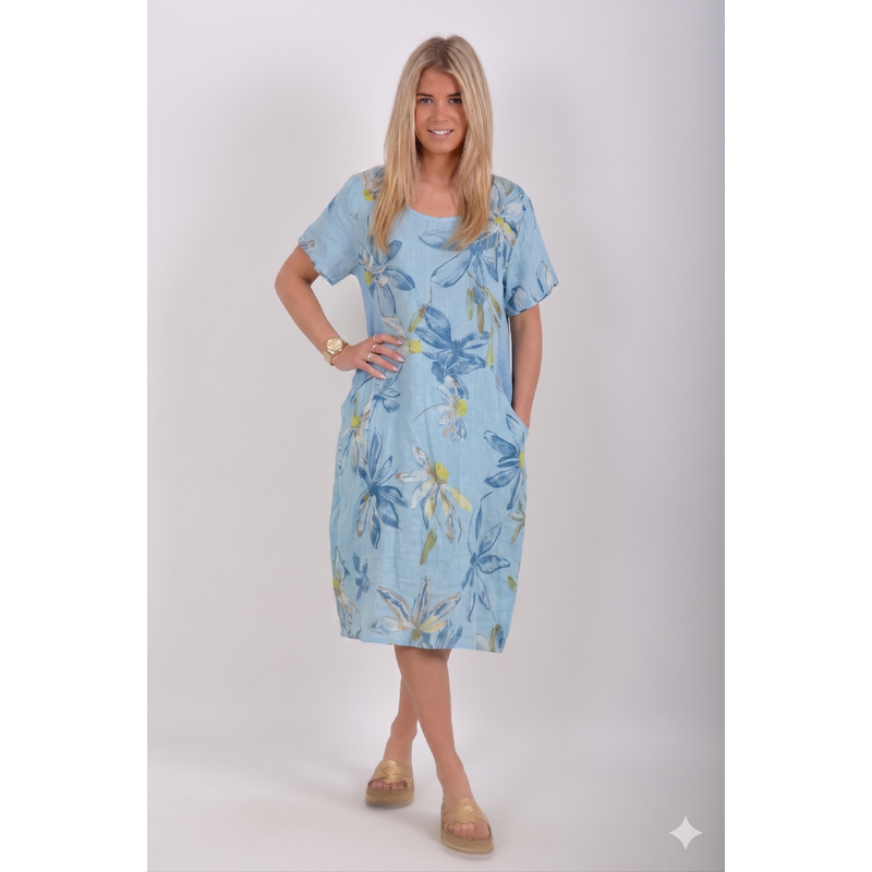 Enjoy Style Modré lněné šaty ES6790 115731409