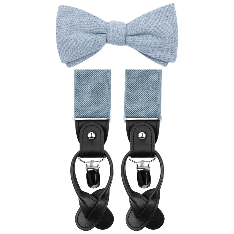 Bubibubi Motýlková sada Dusty Blue s kšandami