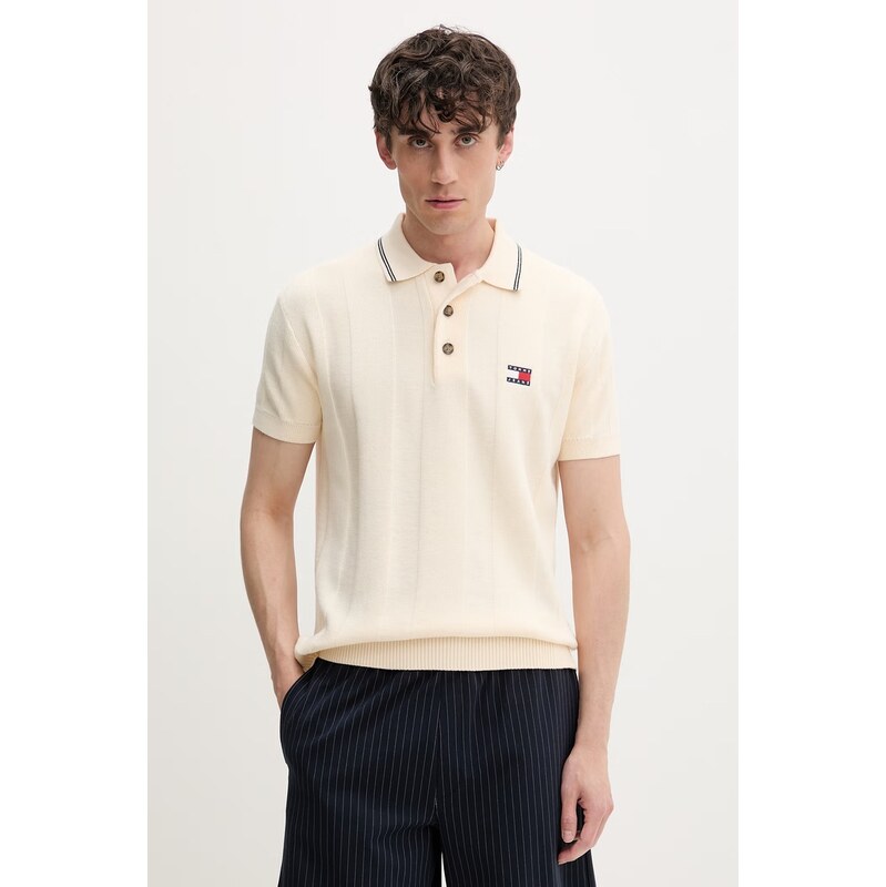 Tommy Jeans svetrové polo pánské bavlněné