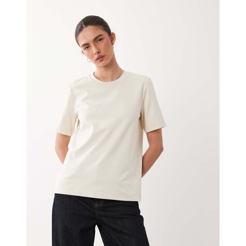 ARKET heavyweight jersey t-shirt in off white-Neutral 115733678