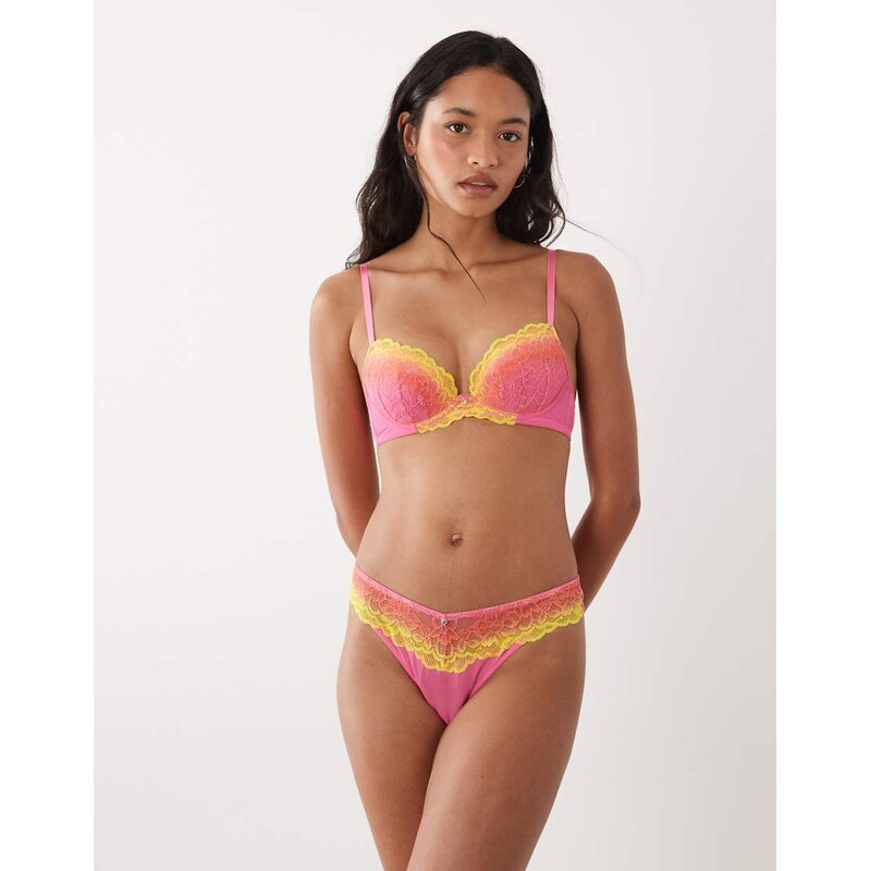 Ann Summers sexy lace ombre thong in pink 115733604
