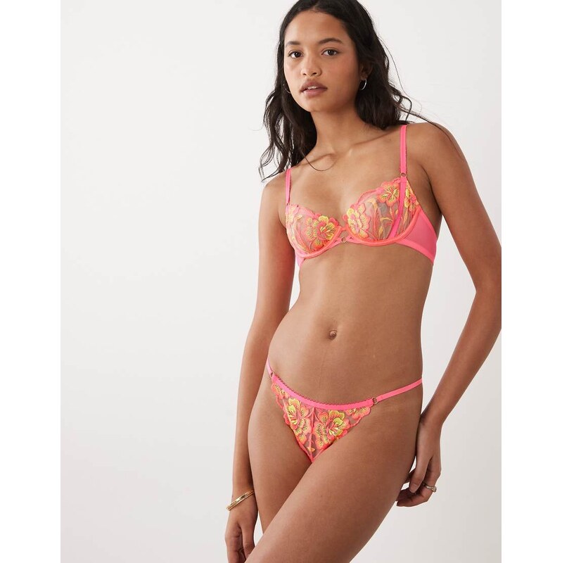 Ann Summers tropical oasis thong in bright pink 115733606