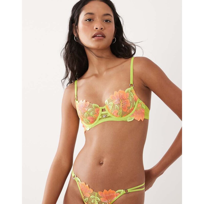 Ann Summers paradise glow non padded balcony bra in lime-Green 115733609