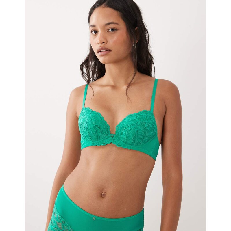 Ann Summers sexy lace padded plunge bra in vivid green 115733610