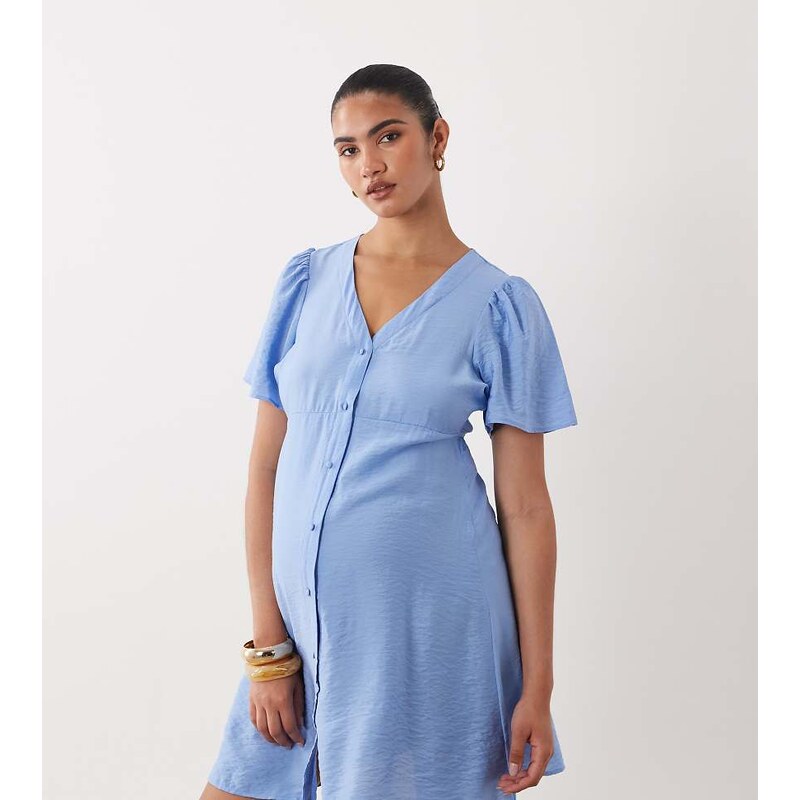 Mama.licious Mamalicious Maternity button front tie waist mini