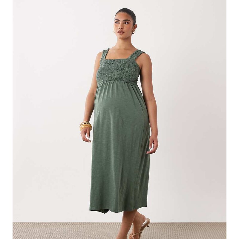 Mama.licious Mamalicious Maternity shirred bust detail midi