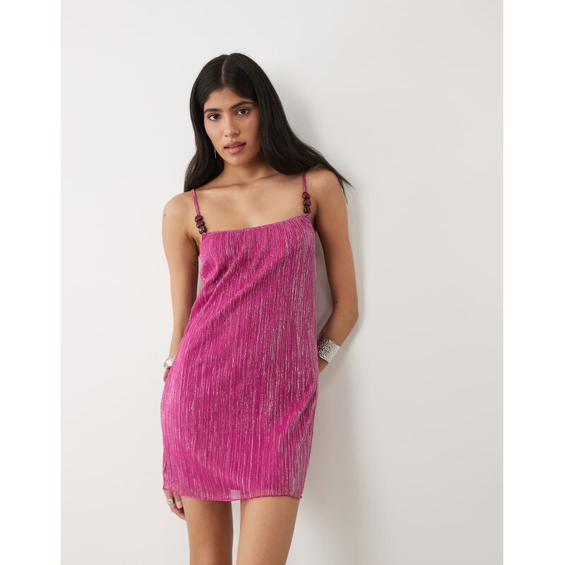 Motel Cerita plisse mini dress in pink 115733694
