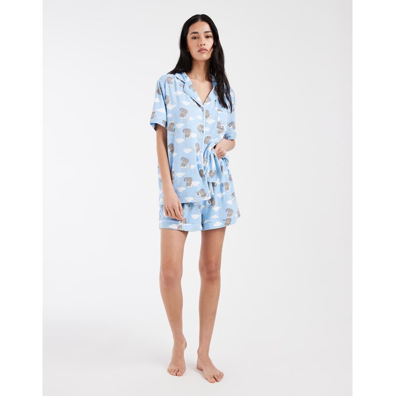 Loungeable super soft jersey revere top and short set in howdy