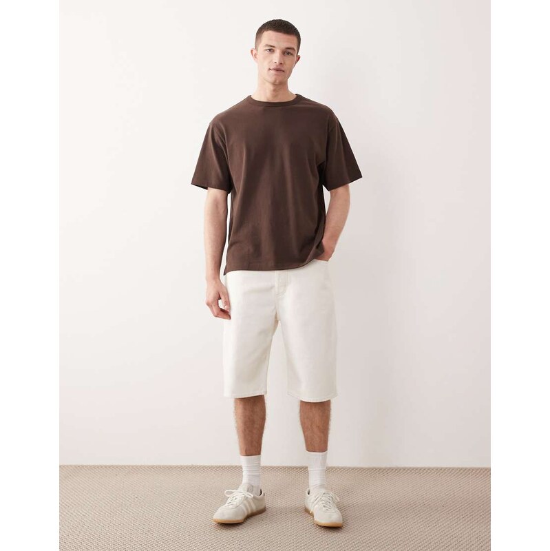 Hugo Blue skate shorts in ecru-White