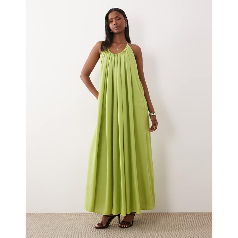 ASOS DESIGN trapeze scoop neck maxi dress with beaded back