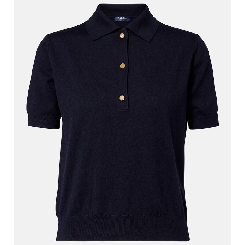 S Max Mara Cotton, silk, and cashmere polo sweater