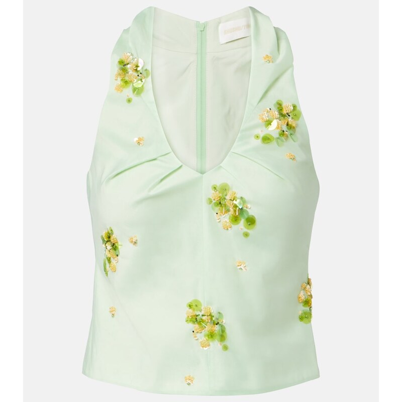 Dámský sequined top v barvě Mint Green