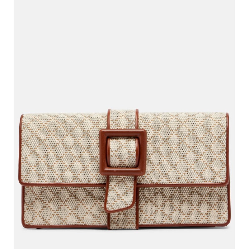 Manolo Blahnik Maycap raffia-effect clutch