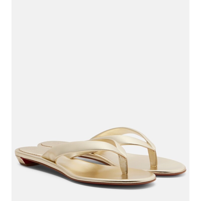 Christian Louboutin Miss Z metallic leather thong sandals