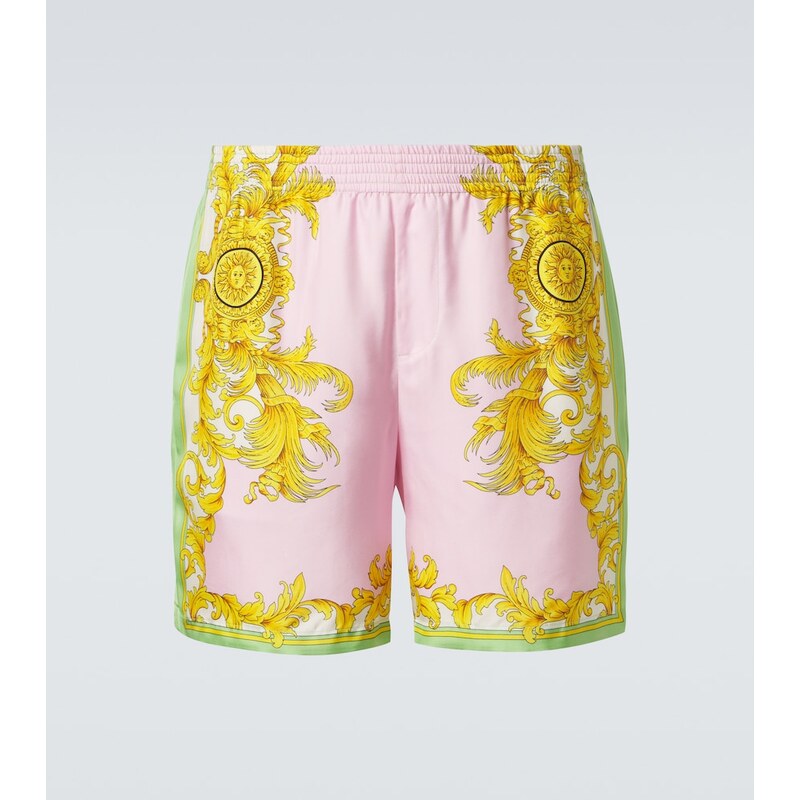 Versace Printed silk shorts