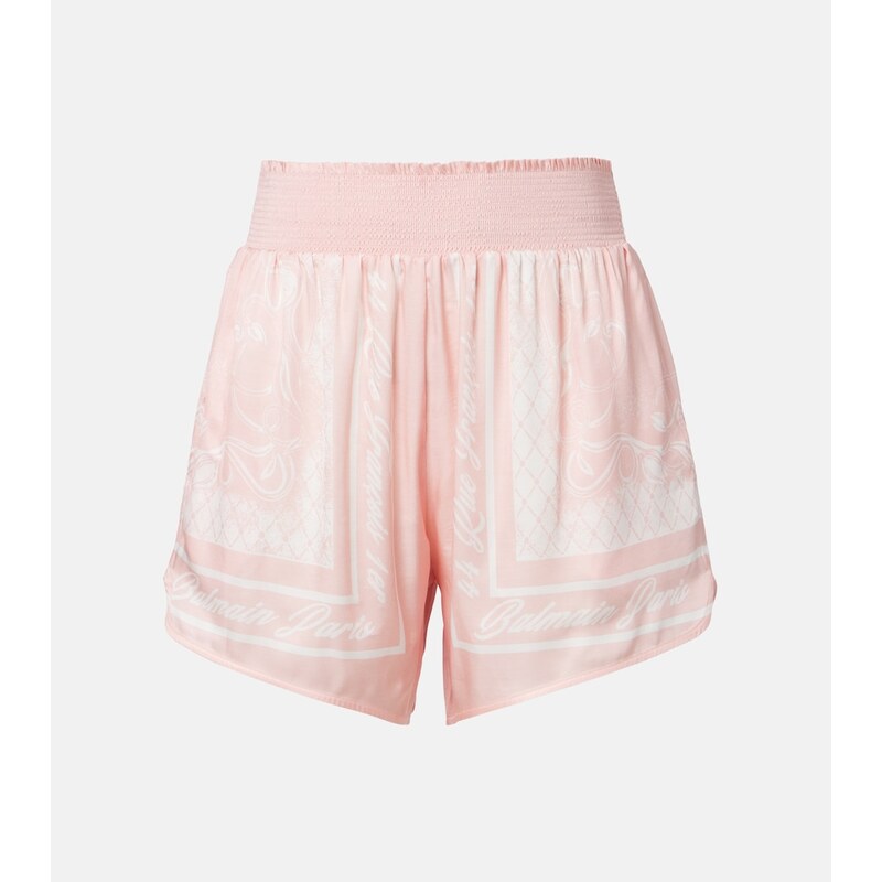 Balmain Printed satin shorts