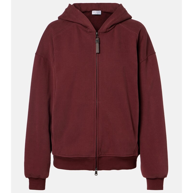 Brunello Cucinelli Monili cotton jersey zip-up hoodie