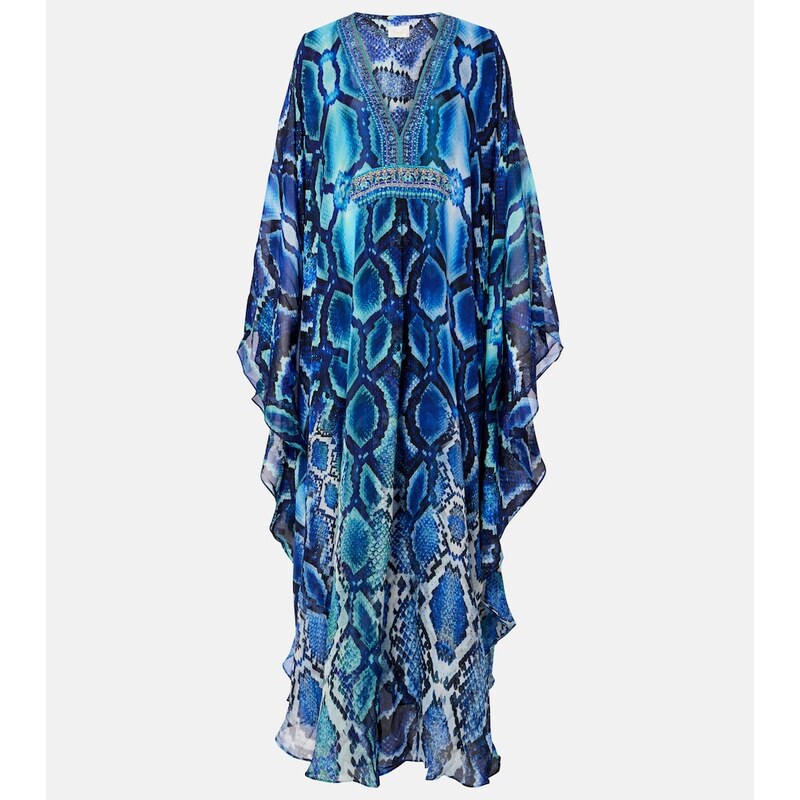 Camilla Embellished printed silk kaftan