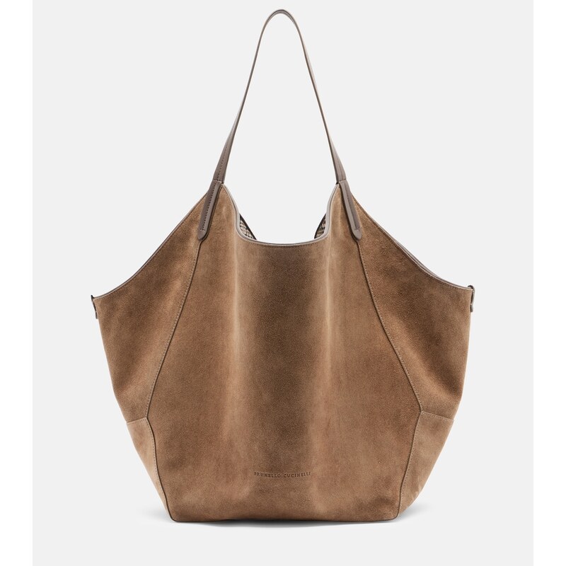 Brunello Cucinelli Monili Medium reversible suede tote bag