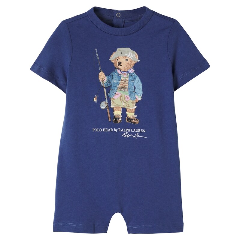 Polo Ralph Lauren Kids Baby Polo Bear cotton jersey playsuit