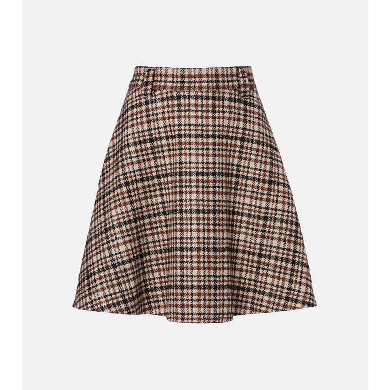 Brunello Cucinelli Houndstooth wool and alpaca-blend miniskirt