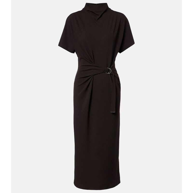 Brunello Cucinelli Gathered jersey midi dress