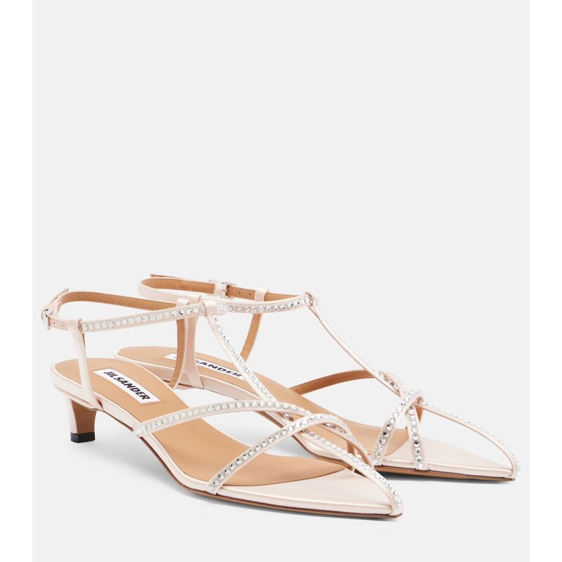 Jil Sander Cage crystal-embellished leather sandals
