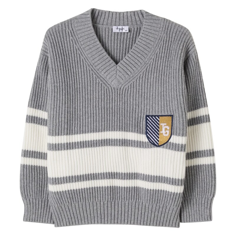 Il Gufo Striped cotton sweater