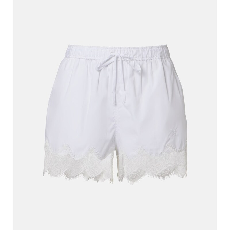 Simkhai Lace-trimmed cotton shorts