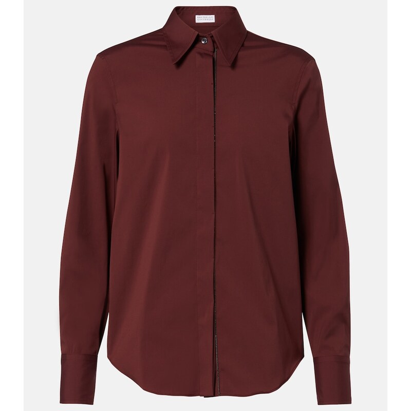 Brunello Cucinelli Monili cotton-blend shirt