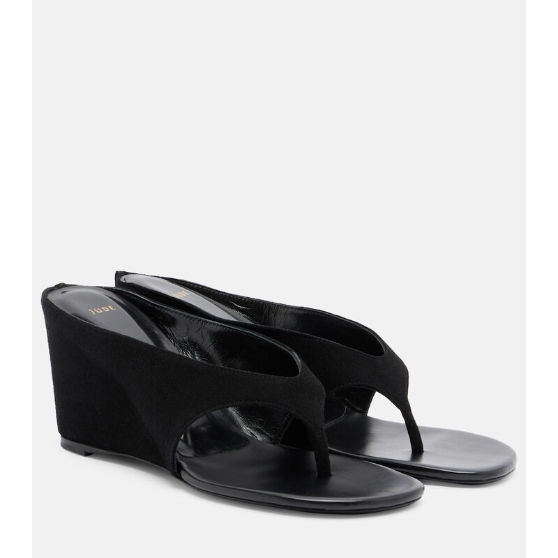 JUDE Yaga leather wedge thong sandals