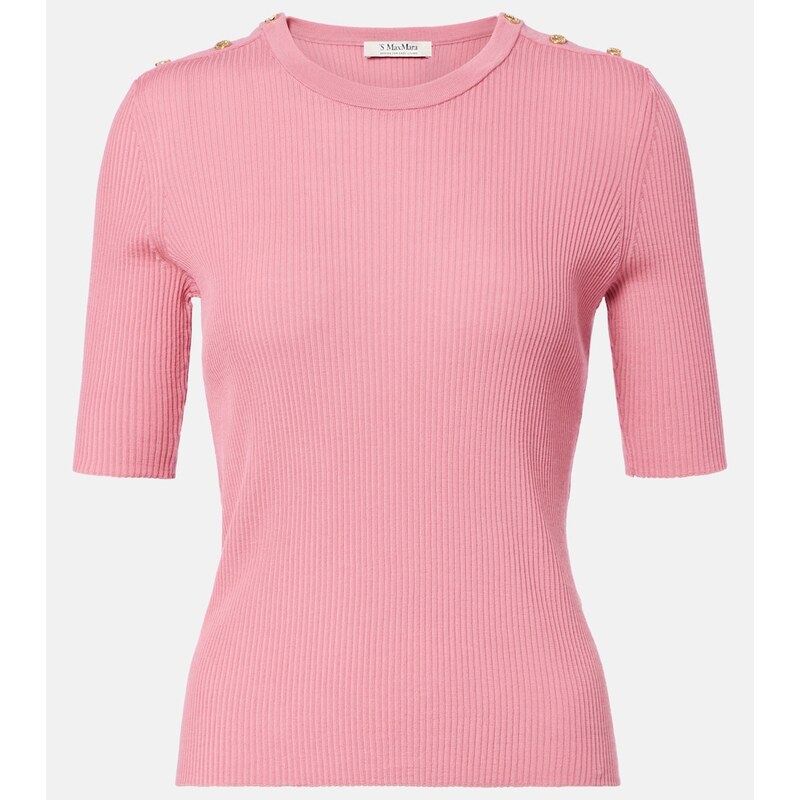 S Max Mara Ribbed-knit wool top