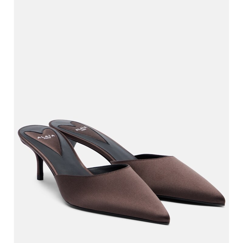 Alaia AlaÃ¯a Le Coeur satin mules