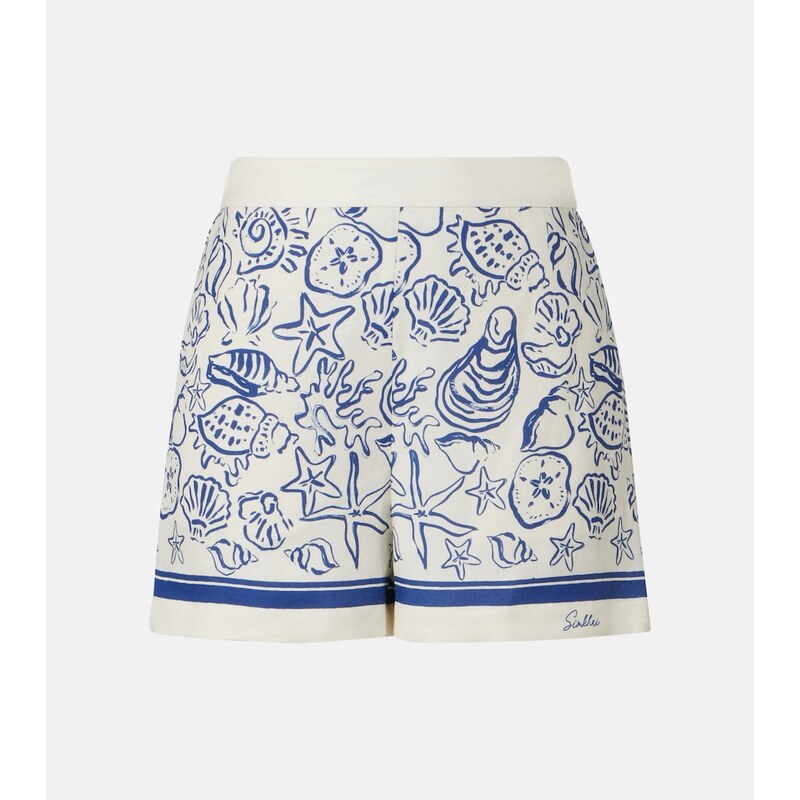 Simkhai Keaton printed linen-blend shorts