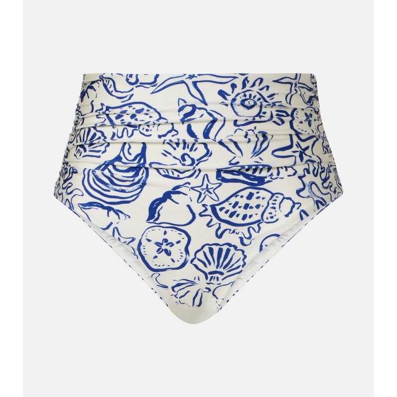 Simkhai Teya ruched printed bikini bottoms