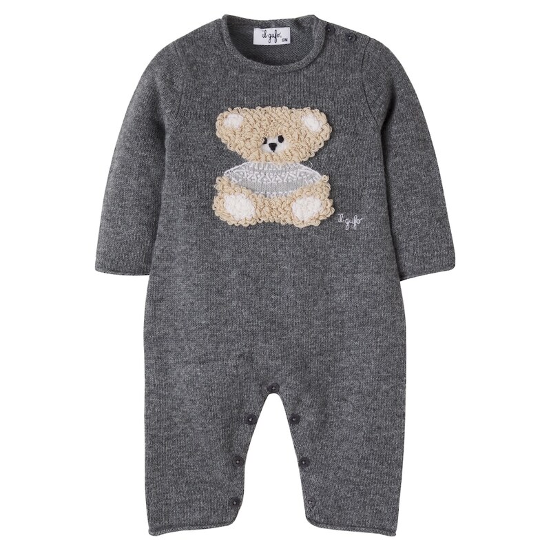 Il Gufo Baby embroidered virgin wool onesie