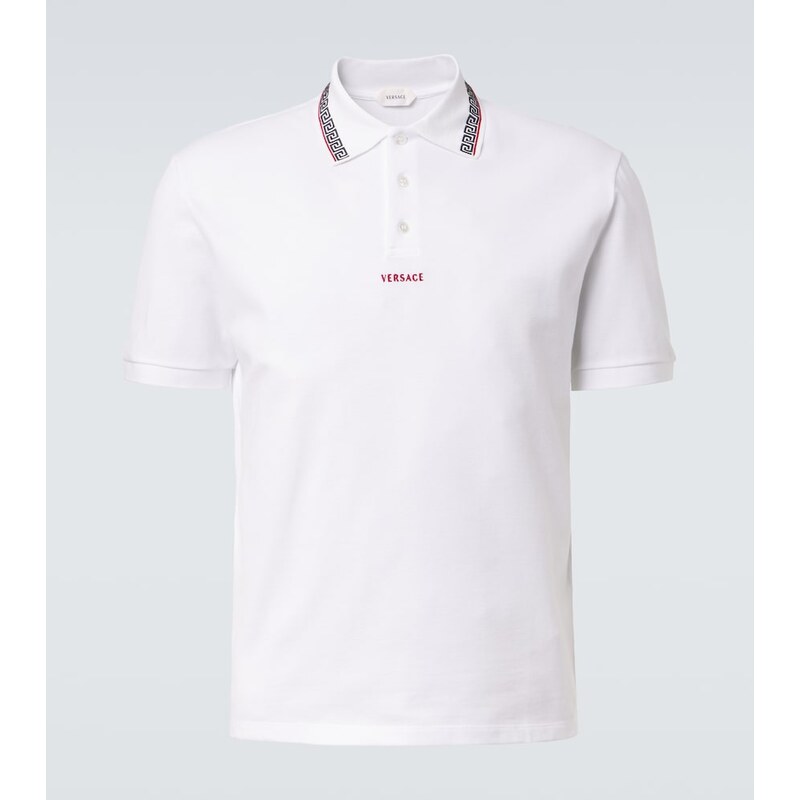 Versace Greca cotton piquÃ polo shirt