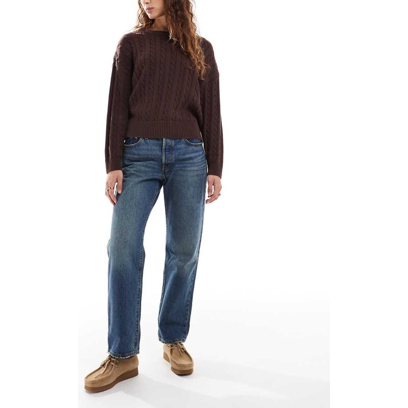 Levis 501 straight jeans in dark washed blue