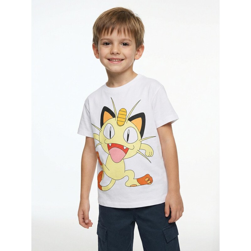 Sinsay - Bavlněná košilka s potiskem Pokémon - bílá