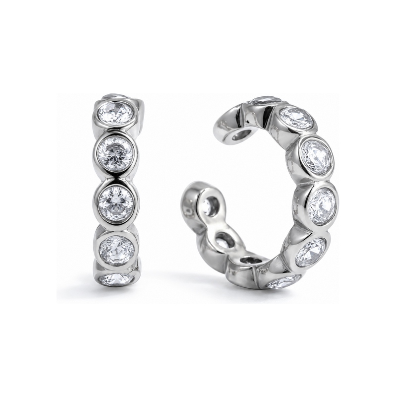 ELENYS Crystal Orbit – náušnice ear cuff z prémiové oceli 115737962