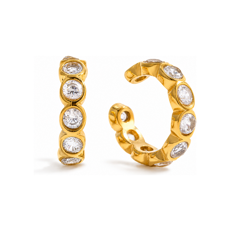 ELENYS Crystal Orbit – pozlacené ear cuff náušnice 18K žluté zlato 115738579