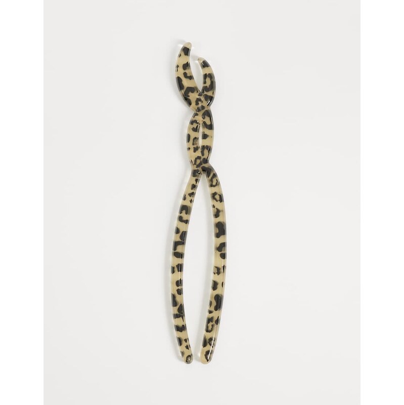 ASOS DESIGN resin hair pin with dalmatian print-Multi