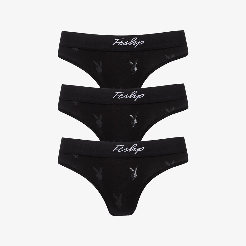Kalhotky Playboy x FTSHP Underwear Womans Brief 3 Pack Black XL
