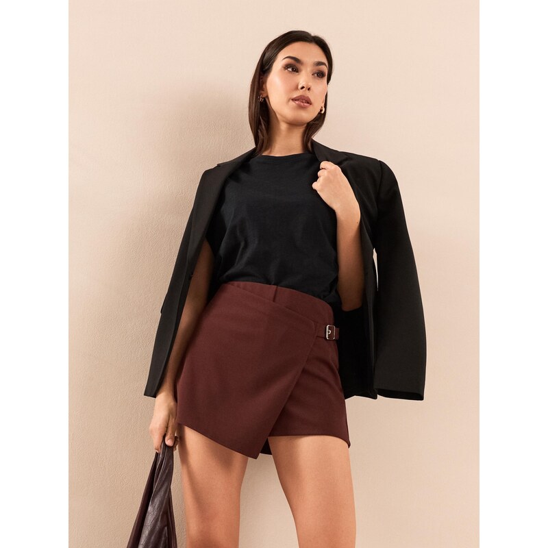 Sinsay - Skort s ozdobným páskem - hnědá