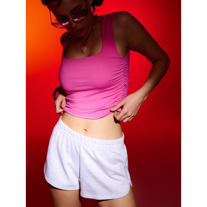 Sinsay - Floral print sweatshorts - šedá 115739940