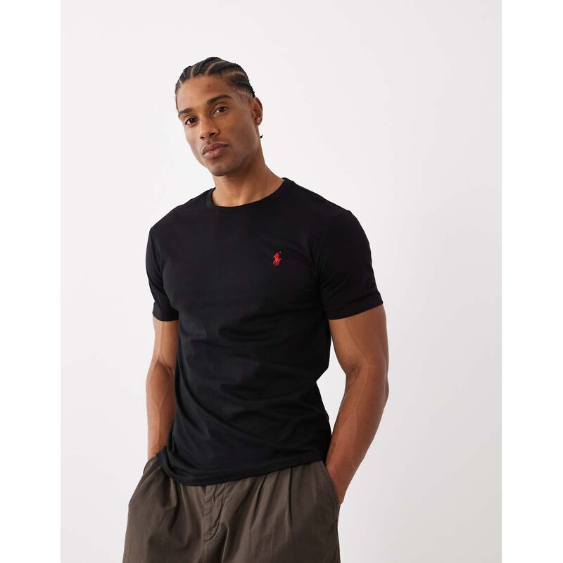 Polo Ralph Lauren icon logo custom slim fit t-shirt in black