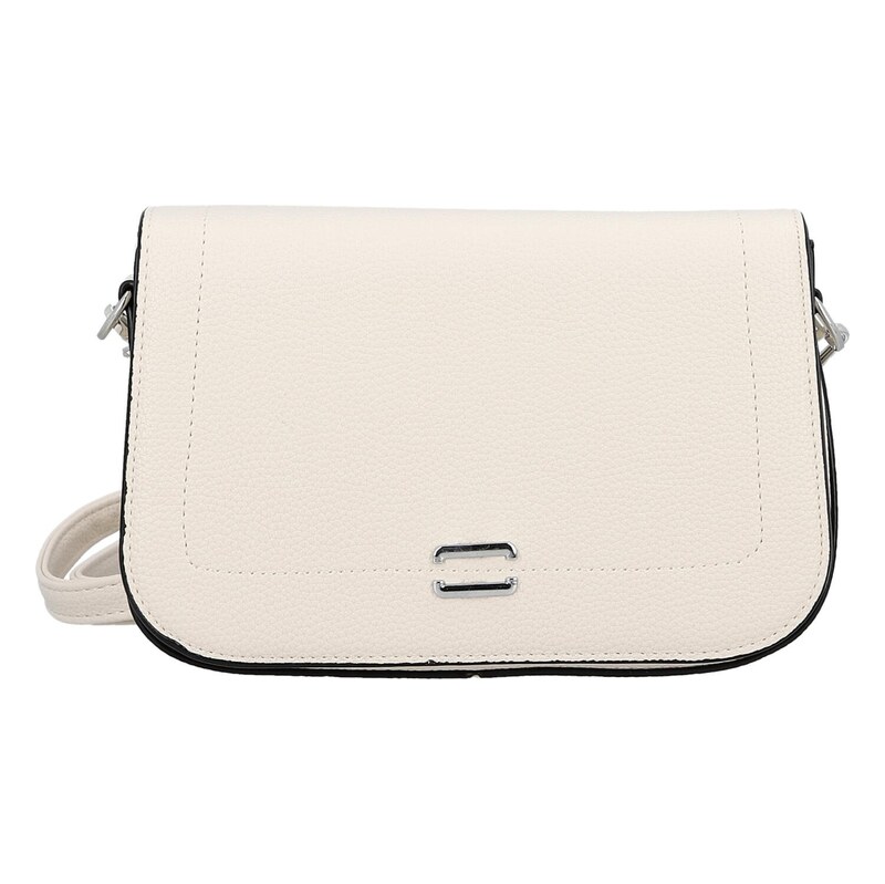 Firenze Stylová dámská koženková crossbody kabelka Gizela, krémová 115742101