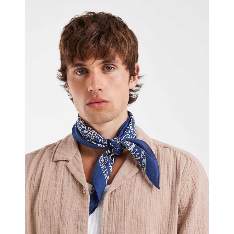 Polo Ralph Lauren bear bandana scarf in navy multi
