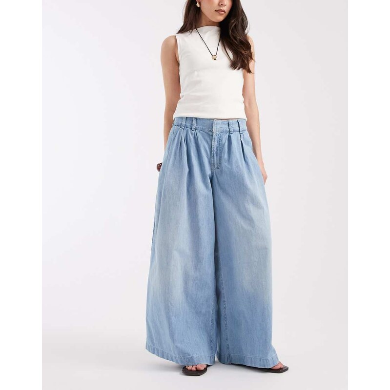 Free People scout wide leg trousers in california blue 115740712